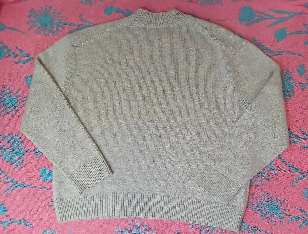 Womens xl thick & soft boxy sweater gray 100% cashmere pullover